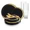 Smarty Had A Party Black with Gold Moonlight Round Disposable Plastic Wedding Value Set, 720PK 960BGVS120 - alternate 1